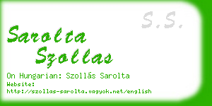 sarolta szollas business card