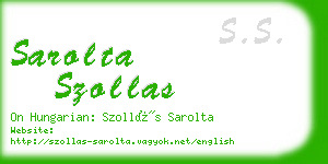 sarolta szollas business card